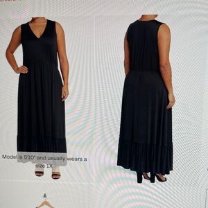 NEW WITH TAGS - Black Alba Deep V Maxi Dress BY DESIGN - Size 1x
